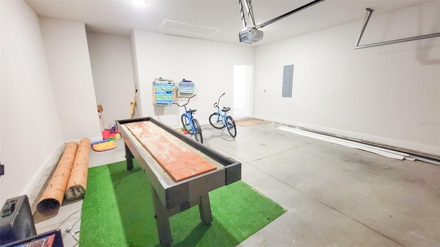 game room featuring concrete floors