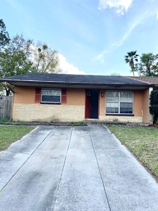 view of single story home