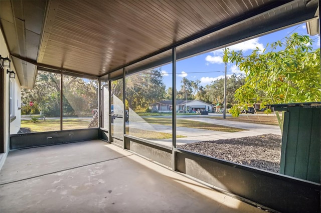 view of unfurnished sunroom