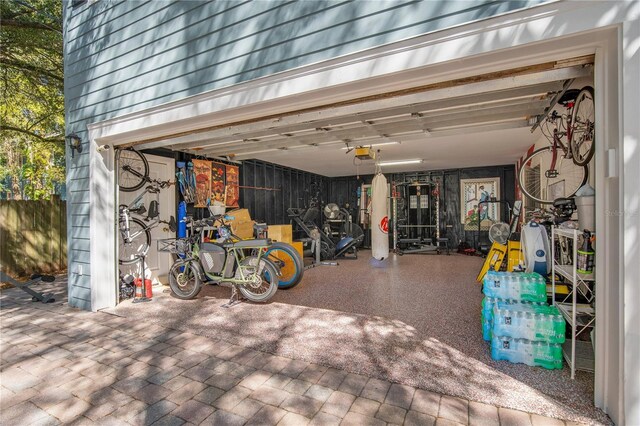 garage featuring a garage door opener