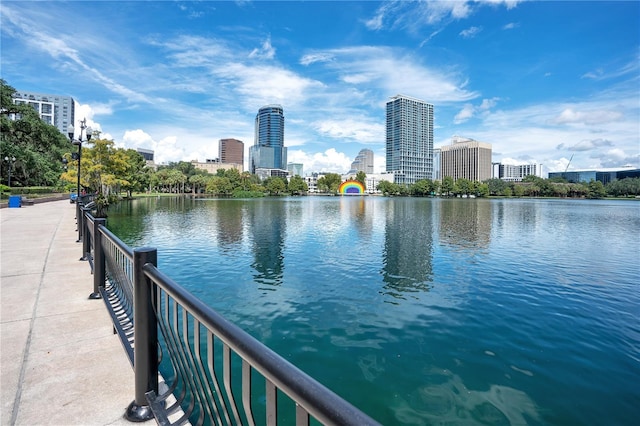 view of water feature featuring a view of city