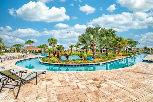 view of pool with a patio