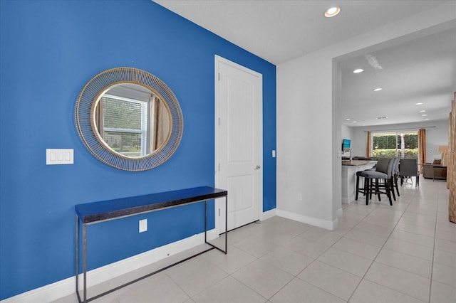 view of tiled foyer entrance