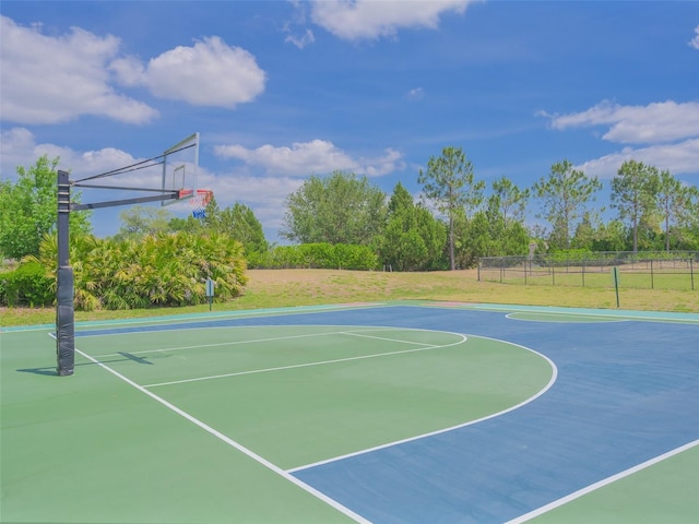view of sport court with fence and community basketball court