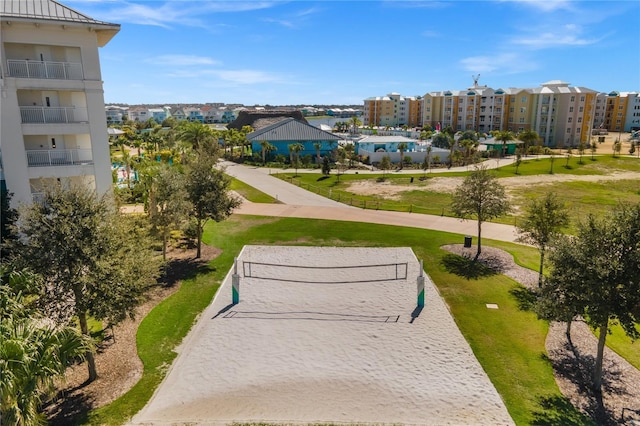 surrounding community with volleyball court