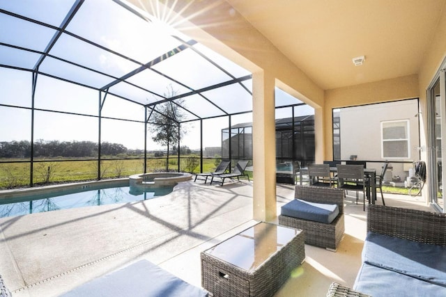 sunroom with plenty of natural light