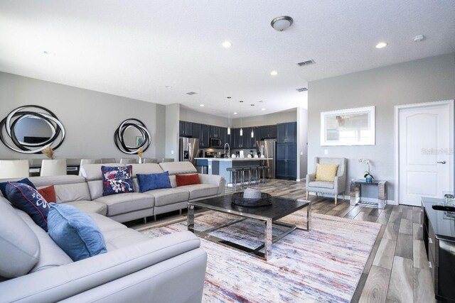 living room featuring hardwood / wood-style floors