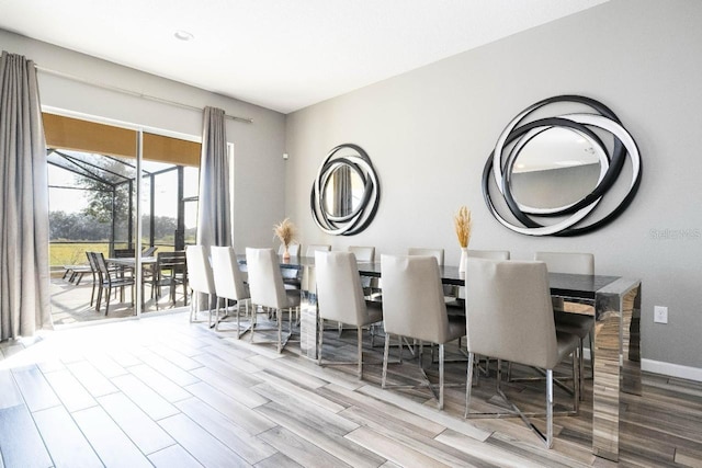 dining area featuring light hardwood / wood-style floors