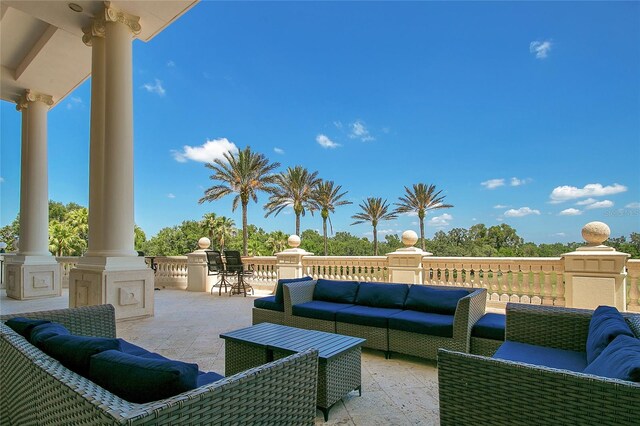 view of patio / terrace featuring an outdoor living space