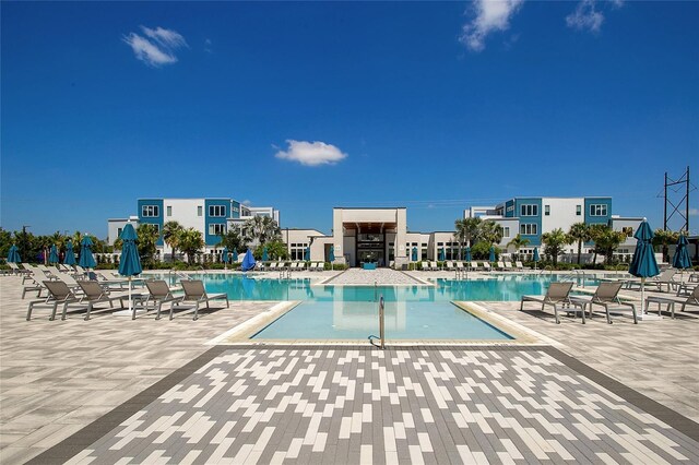 view of pool with a patio