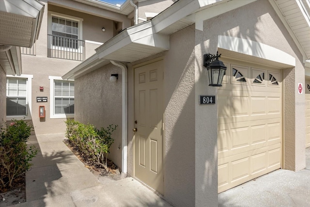 entrance to property with a garage