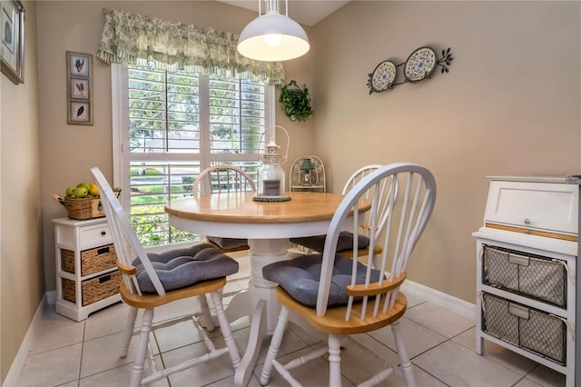 view of tiled dining space