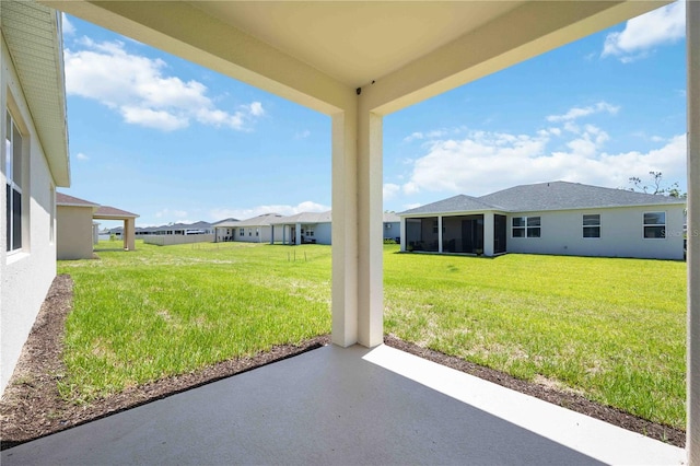 view of yard with a patio area