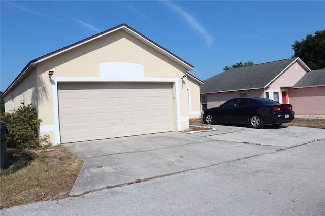 exterior space featuring a garage