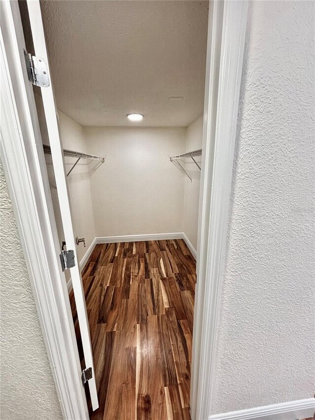 walk in closet featuring hardwood / wood-style floors