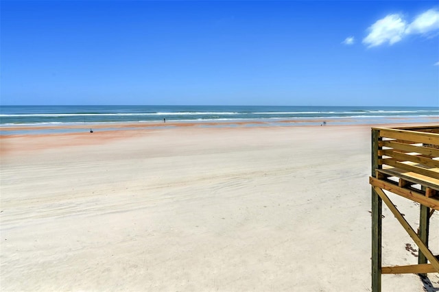 view of water feature featuring a beach view