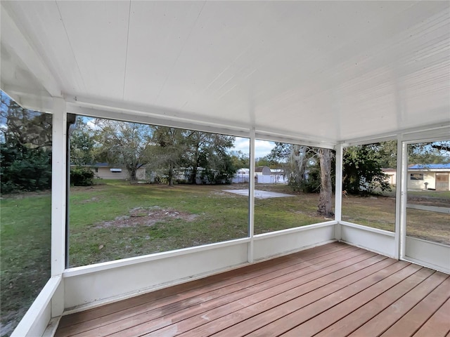 view of unfurnished sunroom