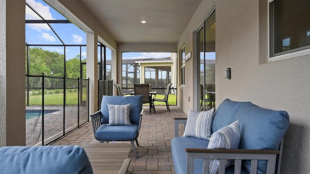 view of sunroom