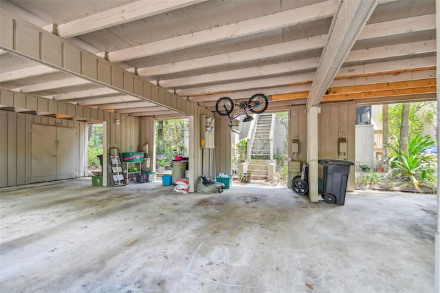 view of garage