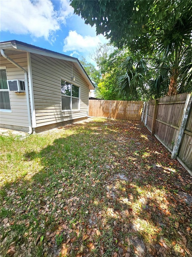 view of yard featuring cooling unit