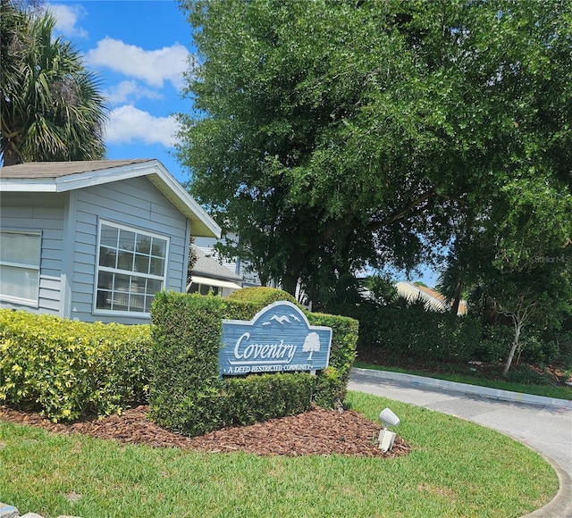 view of community sign