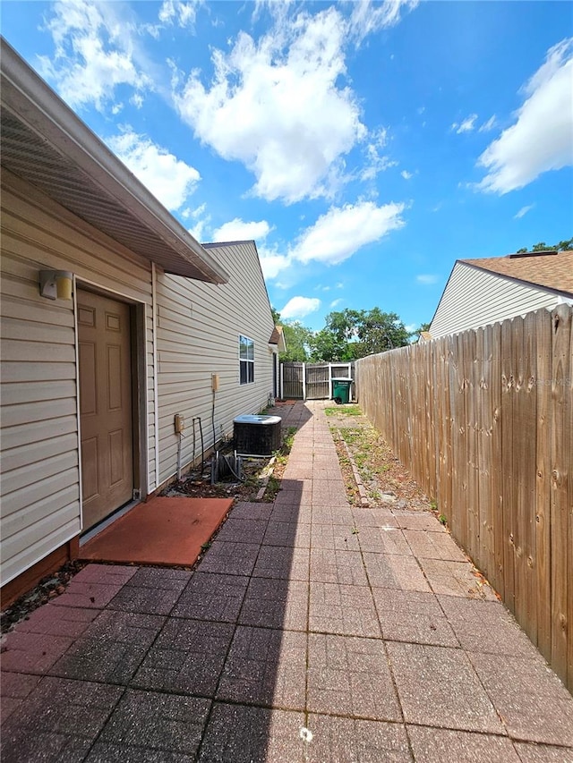 view of patio featuring central AC