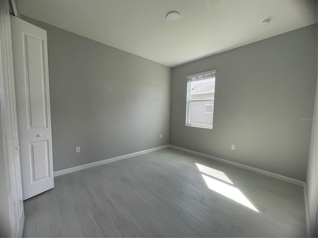 empty room featuring light wood-type flooring