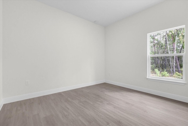 unfurnished room featuring light wood-type flooring and a healthy amount of sunlight