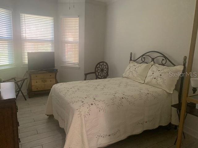 bedroom featuring wood-type flooring