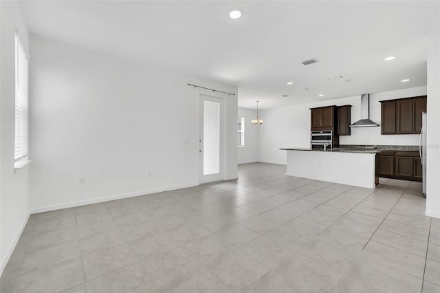5115 Lake Hamlin Trl, Winter Garden, FL 34787 - unfurnished living room featuring a wealth of natural light, a chandelier, and light tile floors