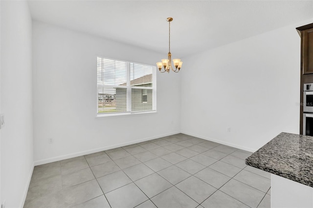 5115 Lake Hamlin Trl, Winter Garden, FL 34787 - unfurnished dining area with a notable chandelier and light tile flooring