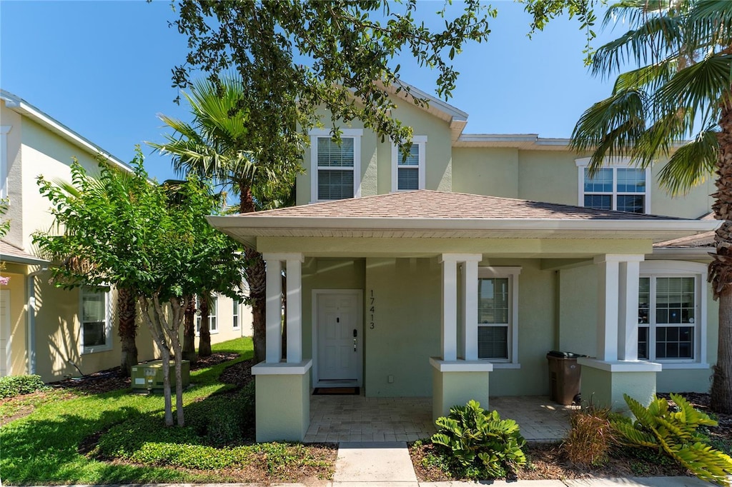 view of front of house with covered porch