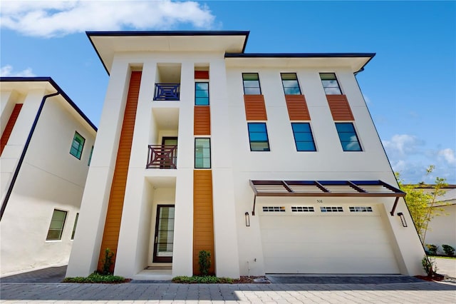 contemporary house featuring a garage