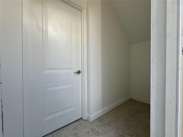 interior space featuring lofted ceiling