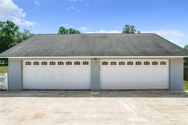 view of garage