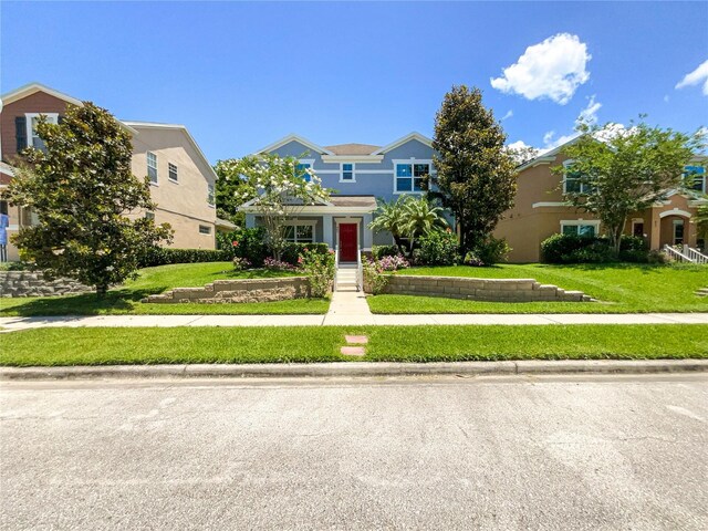 view of front facade with a front lawn