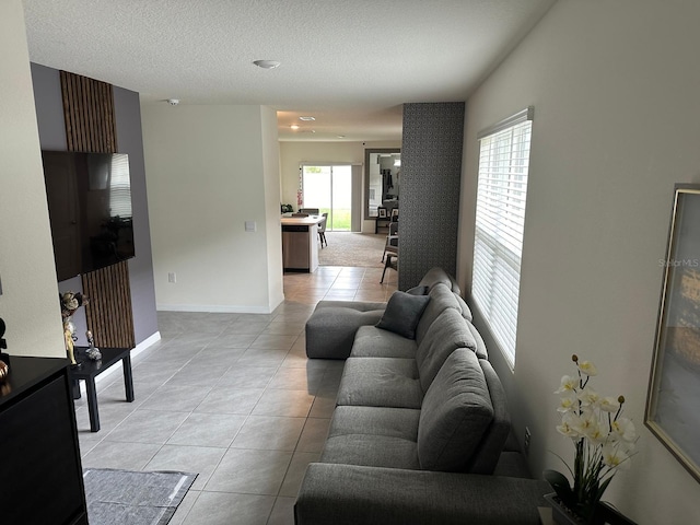 view of tiled living room