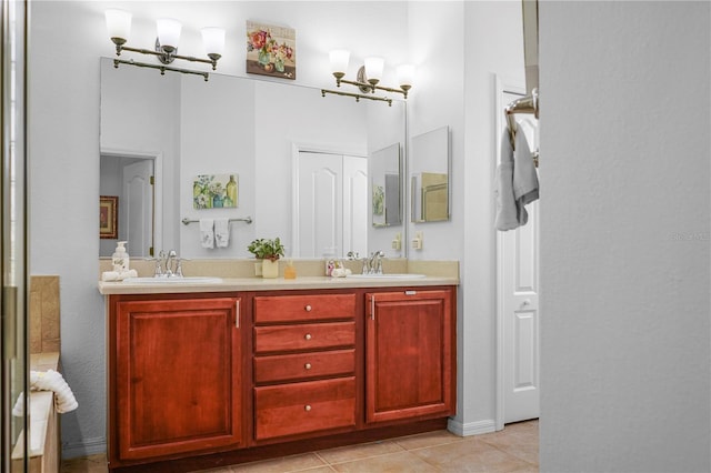 bathroom featuring vanity and tile patterned floors