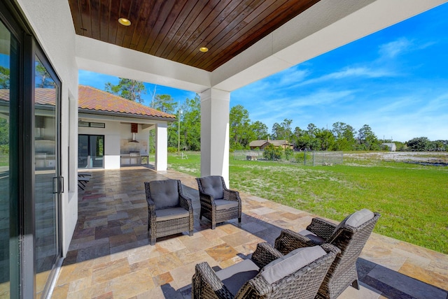 view of patio featuring an outdoor living space