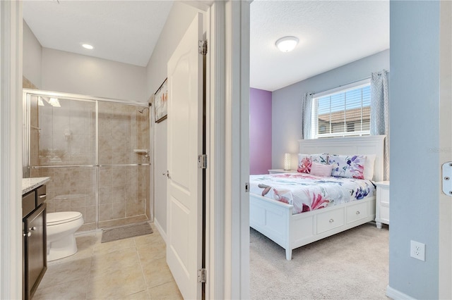 bedroom featuring light tile patterned floors