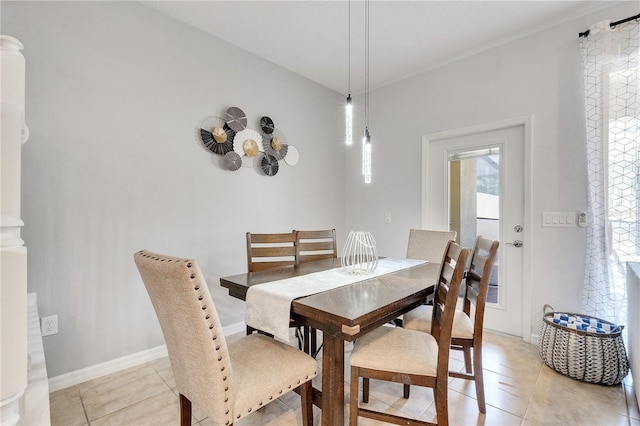 view of tiled dining area