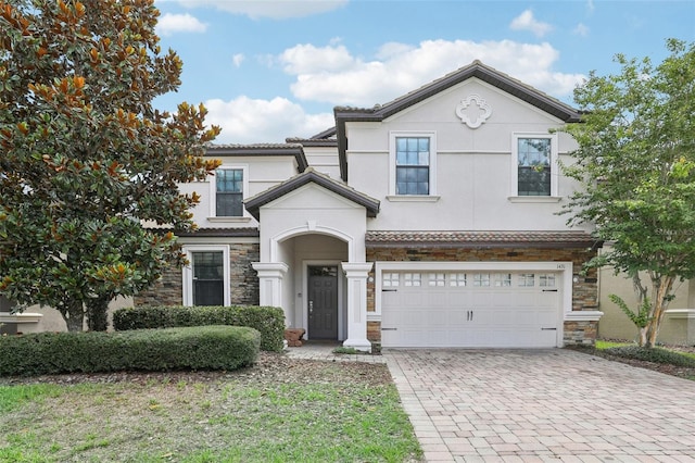 view of property with a garage