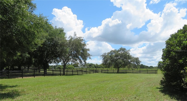 view of yard featuring a rural view