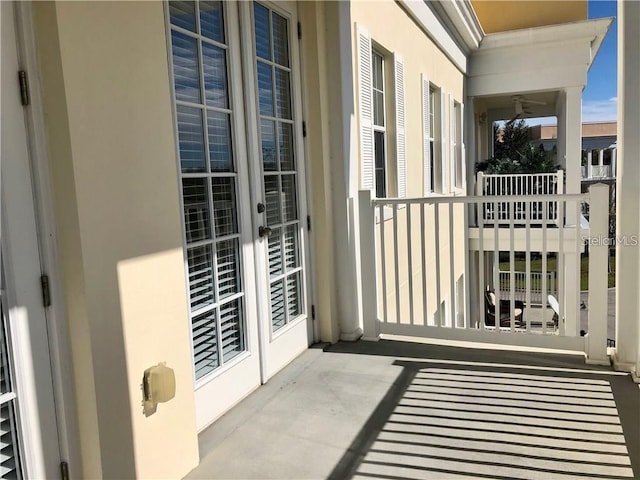 balcony with french doors