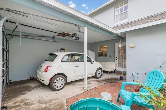 view of garage