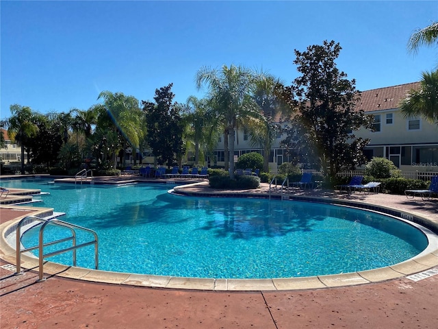 view of pool featuring a patio