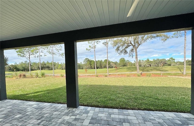 view of yard with a patio area