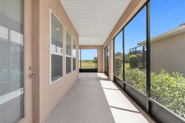 view of unfurnished sunroom