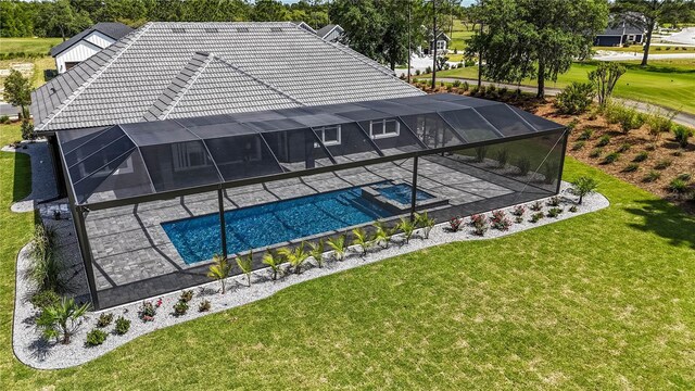 17694 SW 61st Lane Rd, Dunnellon, FL 34432 - view of pool with a patio area and a yard