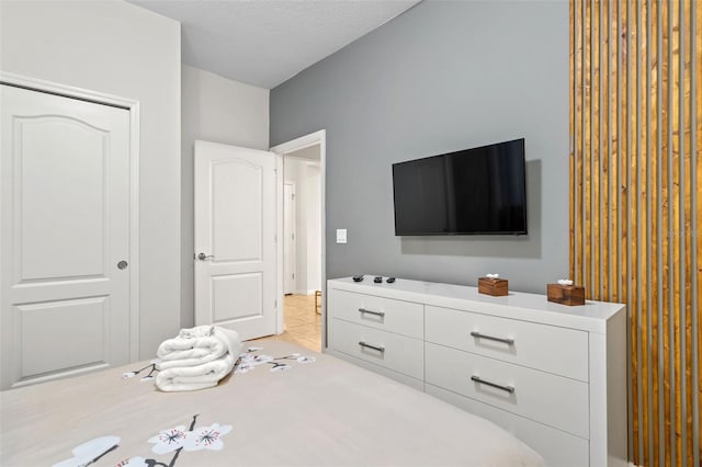 bedroom with a textured ceiling